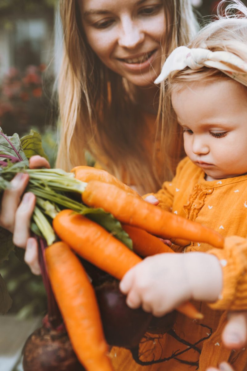 Mother,And,Child,Daughter,With,Organic,Vegetables,Healthy,Food,Family